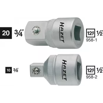 HAZET 958-1 adaptador, 1/2 quadrado fêmea para 3/4 quadrado macho