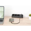 Extensão elétrica DIGITUS 3 tomadas com 2×USB-A & 1×USB-C, 3 tomadas AC tipo E/F, cabo de 1,5 m, preto