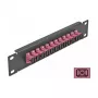 Patch panel de fibra ótica DeLOCK 10 polegadas 12 portas SC simplex violeta 1U preto