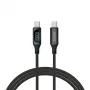 Savio CL-174 cabo USB-C para USB-C, 100 W, Power Delivery/Quick Charge, visor digital, 1 m, verde