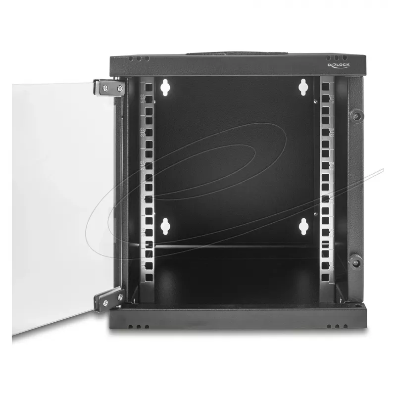 Rack autónomo/parede/chão DELOCK 43422 6U capacidade de carga 30 kg IP20, preto, fechadura com chave