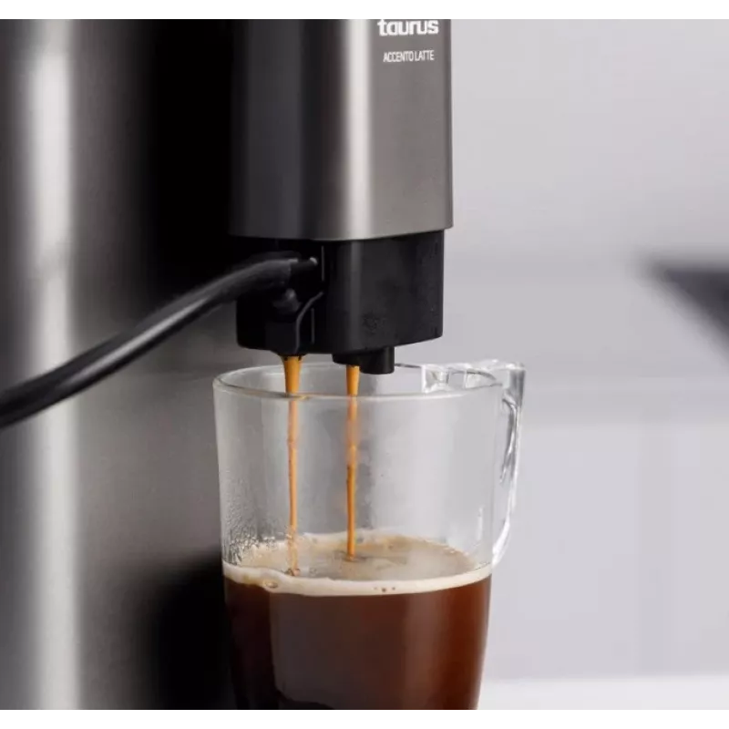 Máquina de café expresso Taurus Accento Latte automática, moinho integrado, depósito de água de 1,5 L, entrada de grãos de café