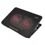 Base de arrefecimento para portátil SAVIO COS-02, 2 ventoinhas de 14 cm, alimentação USB, até 17,3 polegadas, preta