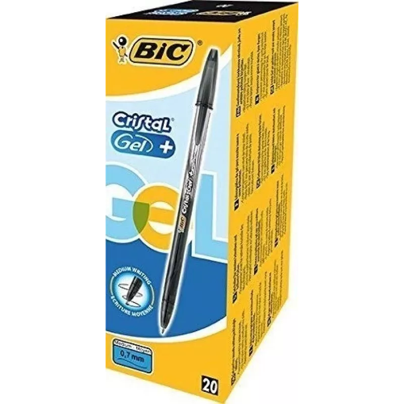 Caneta de gel BIC CRISTALGEL 0,7 mm, preto, 1 unid. 721286