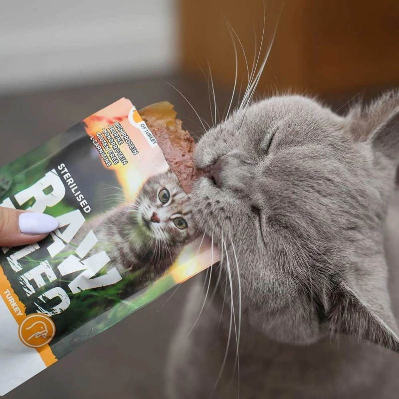 RAW PALEO Adult Cat Sterilised peru - comida húmida para gatos - 100 g