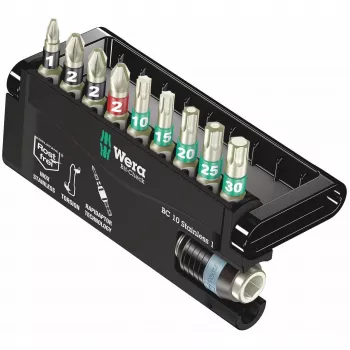 Wera Bit-Check 10 Stainless 1 conjunto de pontas de chave de fendas, 10 peças