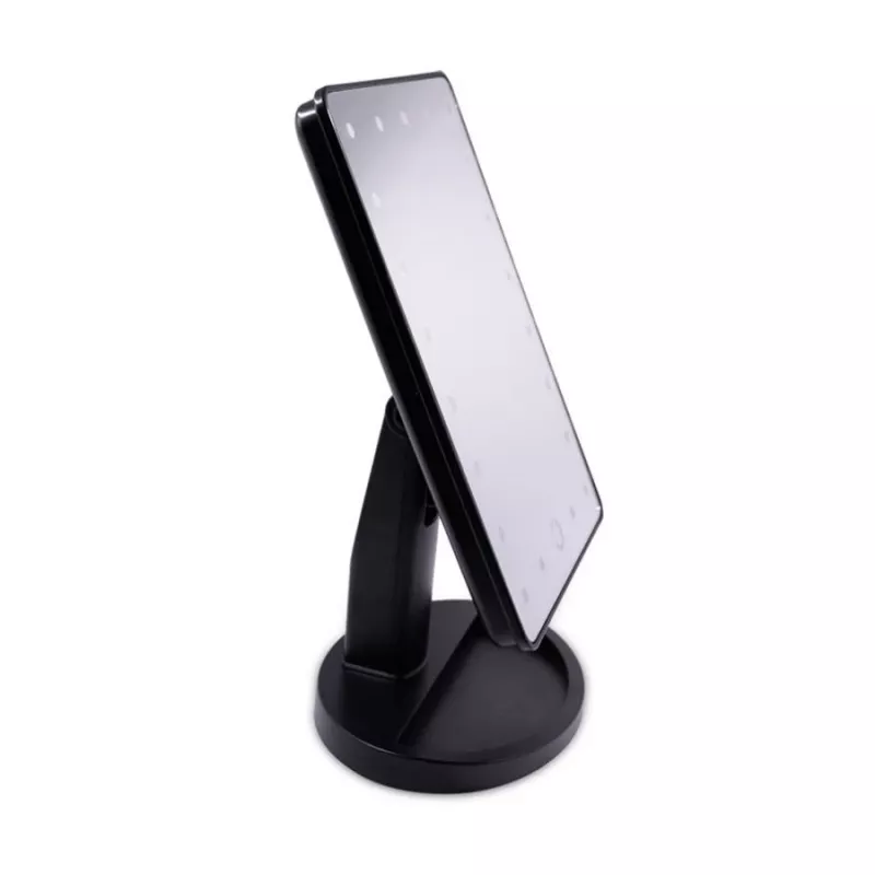 Espelho de maquilhagem Extralink, preto com luz e suporte