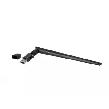 Adaptador USB Lanberg placa de rede WLAN NC-0900-WIE USB 2.0 Dualband AX900 1X antena externa