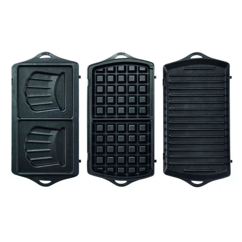 Máquina de sanduíches Tefal Break Time SW6148 — 2 sanduíches, placas antiaderentes removíveis, arrumação de cabo, preto/cinzento