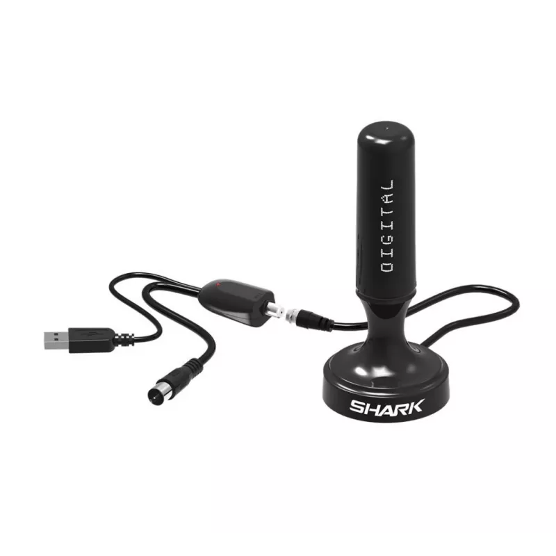 Antena DVB-T para automóvel Shark SHA301CAR com amplificador ativo para receção de TV no veículo