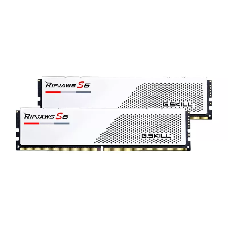 DIMM 32 GB DDR5-5600 (2x 16 GB) Dual-Kit, memória branca, F5-5600J4040C16GX2-RS5W, Ripjaws S5, INTEL XMP