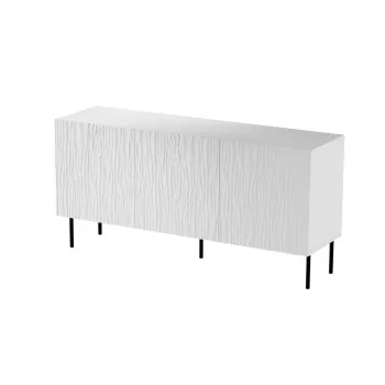 Cómoda Cama Meble JUNGLE 152x40.5x74.5 cm branco mate com pernas pretas