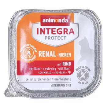 Comida húmida para gatos animonda Integra Protect 100 g — porco, para gatos adultos, apoio renal, tigela