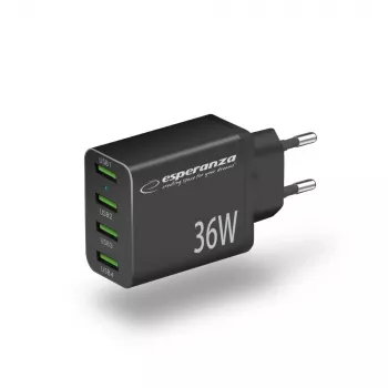 Carregador de parede Esperanza EZC107K 36W preto