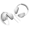 LORGAR Noah 101, headset gaming com microfone, ligação jack 3,5 mm, comprimento do cabo 2 m, design dobrável, almofadas de couro ecológico PU, tamanho: 185*195*80 mm, 0,245 kg, branco