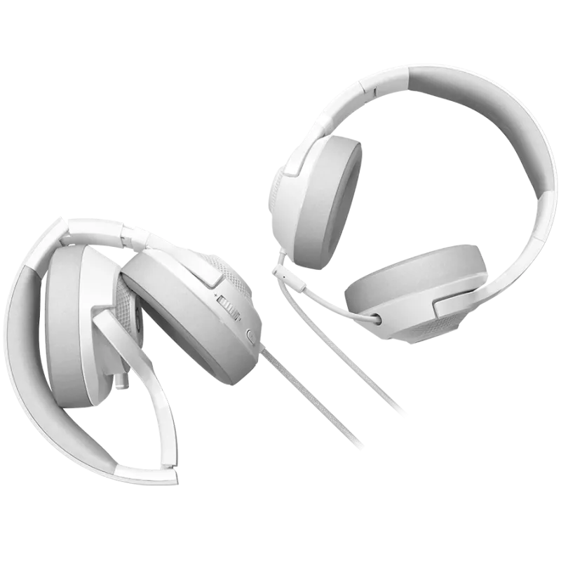 LORGAR Noah 101, headset gaming com microfone, ligação jack 3,5 mm, comprimento do cabo 2 m, design dobrável, almofadas de couro ecológico PU, tamanho: 185*195*80 mm, 0,245 kg, branco