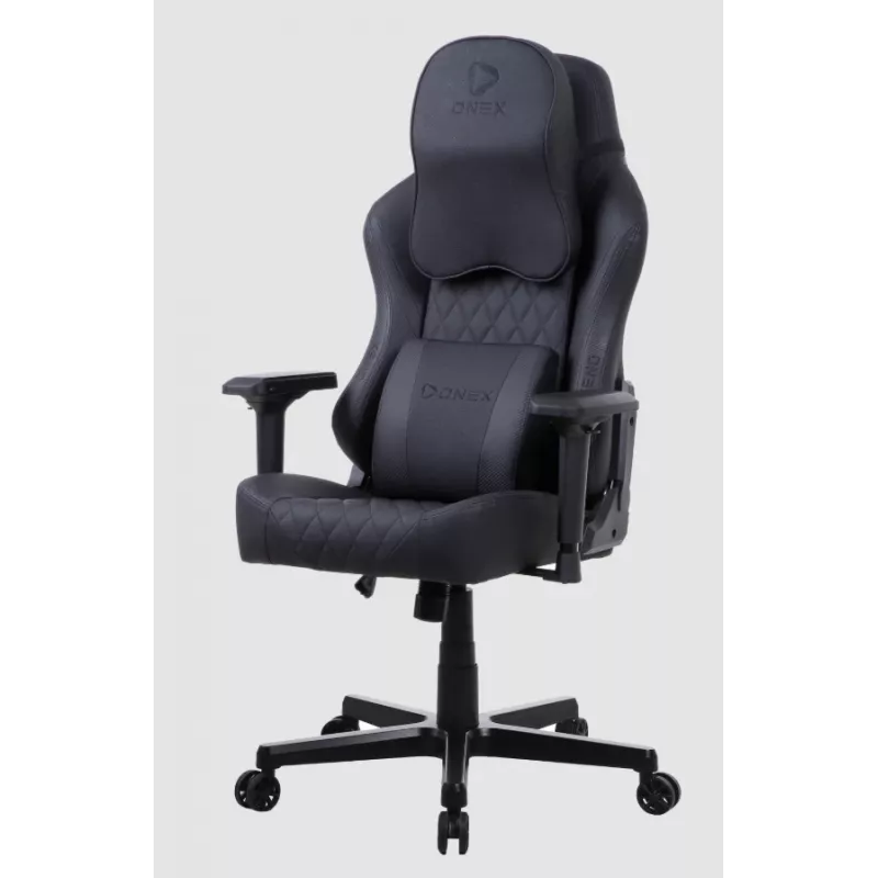 Cadeira gaming Onex FX8 Formula X — assento racing ergonómico, braços ajustáveis, função de inclinação e balanço, preto
