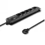 Proteção contra sobretensões Qoltec 50269 preto 5 tomadas AC 230V