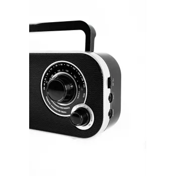 Rádio portátil Camry CR 1140b — AM/MF, cinzento, alimentação por rede ou pilhas, compacto 280×65×113 mm