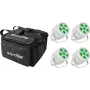 Projetor LED Par EUROLITE Silent Par 6 QCL Floor 4x com Soft-Bag – Par LED QCL de chão, conjunto de 4