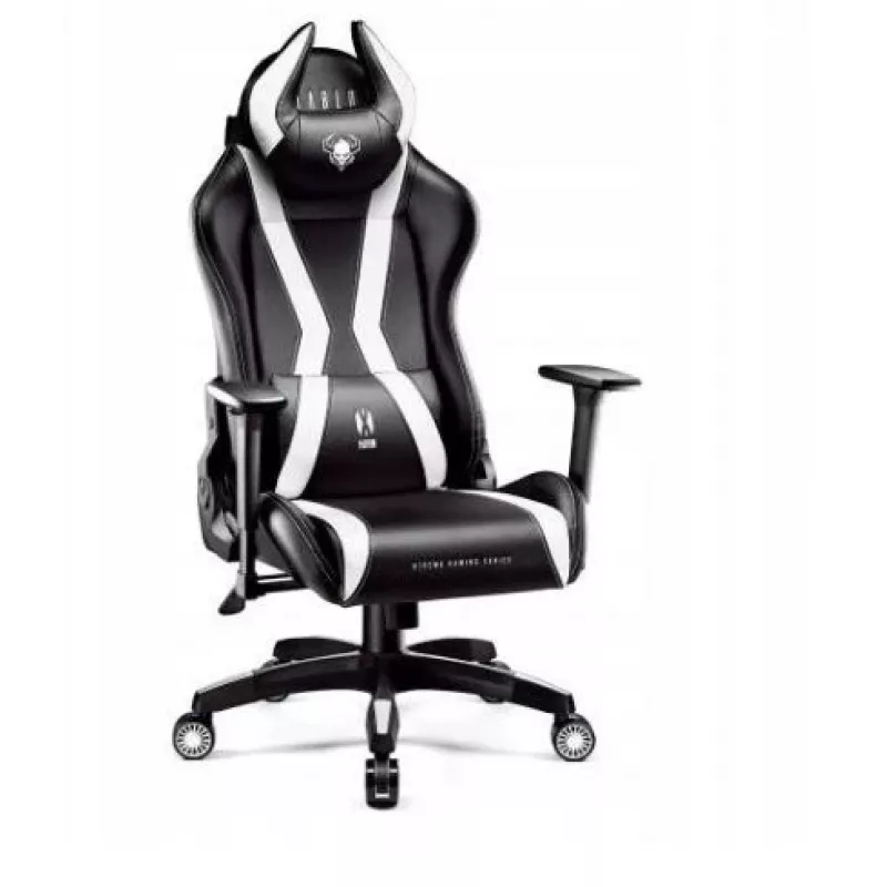 Cadeira de gaming normal Diablo X-HORN 2.0 preta e branca