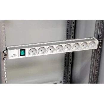Unidade de distribuição de energia Schneider Electric ACTASSI 1U, rack 19 polegadas, 8 tomadas Schuko, VDE, com interruptor
