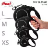 Trella Flexi New Classic Cat XS 3 m — trela de corda para animais pequenos, preta, carga máx. 8 kg