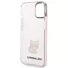 Karl Lagerfeld KLHCP14MCTRI iPhone 14 Plus / 15 Plus 6.7 capa rígida rosa / rosa transparente Choupette Body