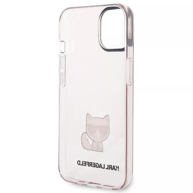 Karl Lagerfeld KLHCP14MCTRI iPhone 14 Plus / 15 Plus 6.7 capa rígida rosa / rosa transparente Choupette Body
