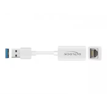 DeLOCK 65905 adaptador de rede de USB Type-A para Gigabit LAN, branco