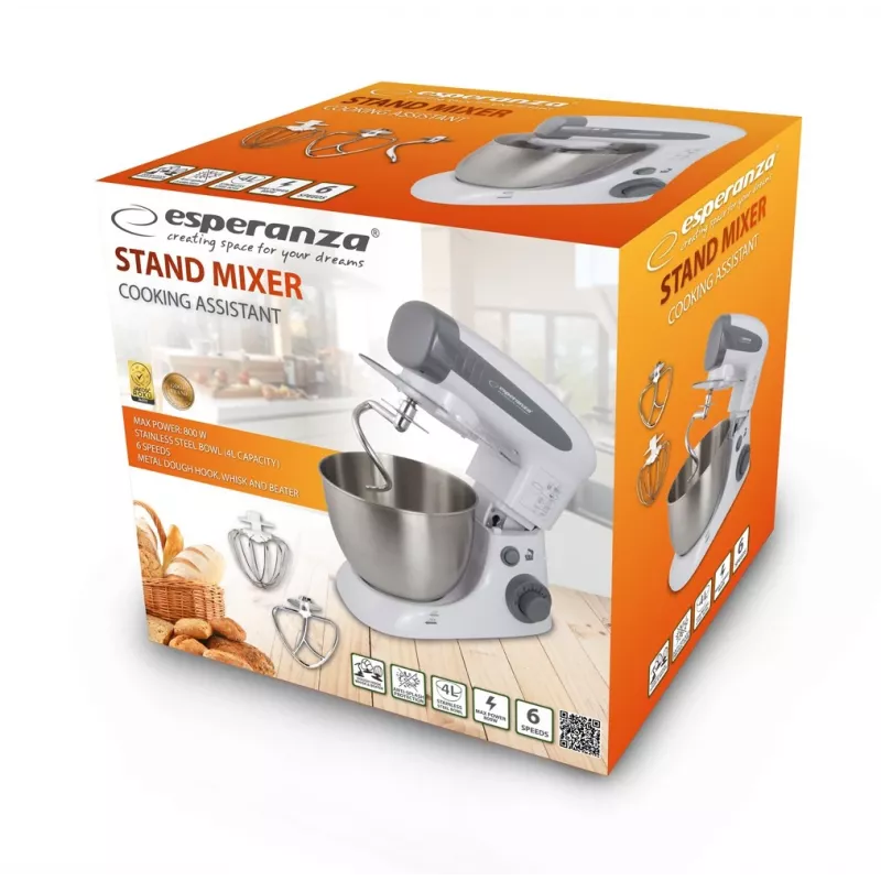 Esperanza EKM024 Cooking Assistant batedeira de bancada, 800 W, 4 l