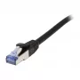 Cabo de rede Patch-RJ45 S-STP(S/FTP) 500MHz 15,0m CAT6A preto Synergy21, testado por componentes, AWG26