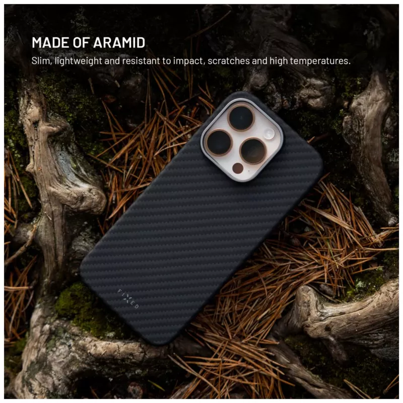 Capa de proteção FIXED para Apple iPhone 17 Pro Max — fibras de aramida, preto