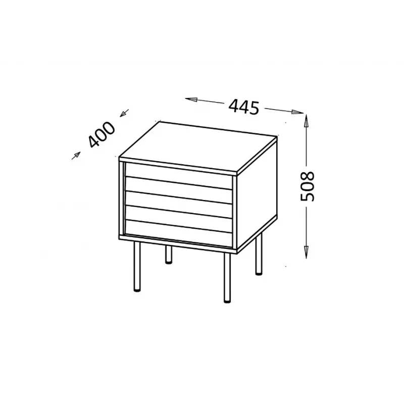 Mesa de cabeceira, 2 unid. CORTINA 45x40x51 preto/nogueira