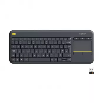 Teclado Logitech Wireless Touch Keyboard K400 Plus - teclado - sem fios - 2,4 GHz - suíço - preto