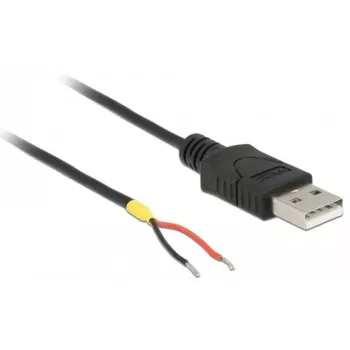 Cabo Delock USB2.0 ficha Type-A > 2 extremidades de cabo abertas - 1,5 m - preto (85664)
