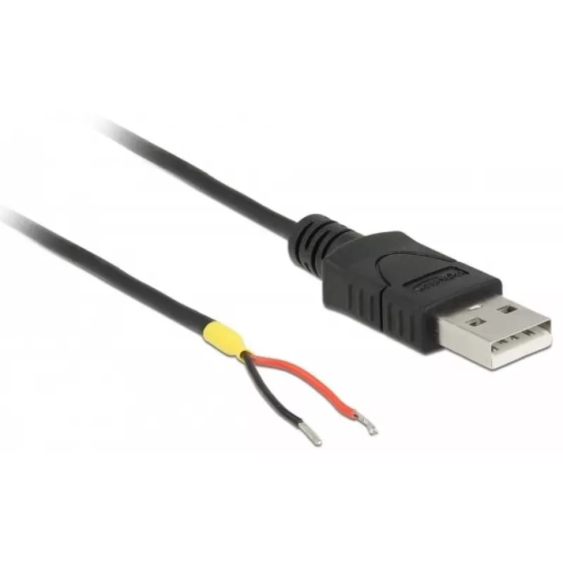 Cabo Delock USB2.0 ficha Type-A > 2 extremidades de cabo abertas - 1,5 m - preto (85664)