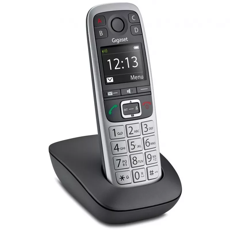 Gigaset E560 telefone DECT telefone identificação de chamada preto, prateado