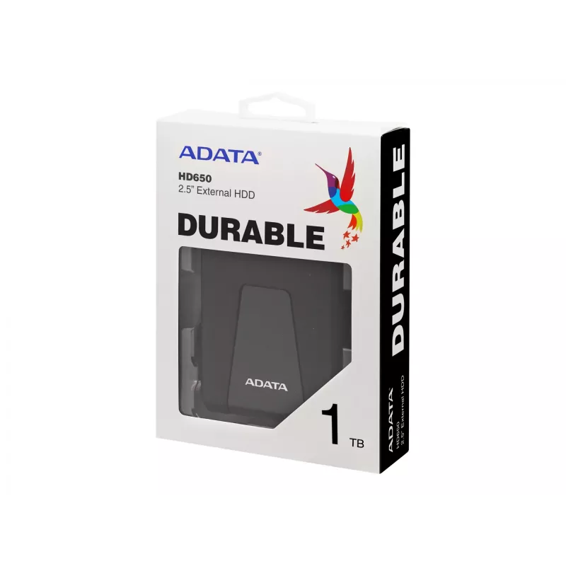 Disco externo ADATA DashDrive Durable HD650 1 TB 2,5 polegadas USB 3.2 Gen 1 (3.1 Gen 1) preto
