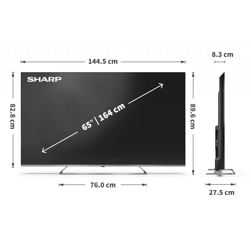 TV Sharp 4K Ultra HD QLED MiniLED | 65JP7265E | 55 | Smart TV | Google TV | UHD