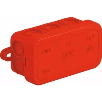 Caixa de ligação de cabos A 6 HF RO 80x43x34 vermelho (2000003)