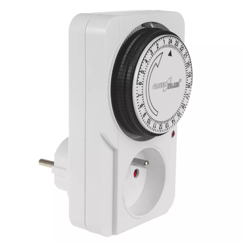 Temporizador mecânico GreenBlue GB360 — temporizador mecânico de tomada para comutação temporizada