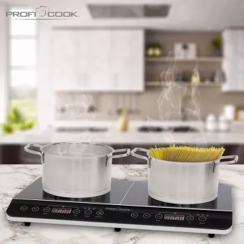 Placa de indução PROFI COOK PC-DKI 1067, 3500W, 2 zonas de cozedura, preta
