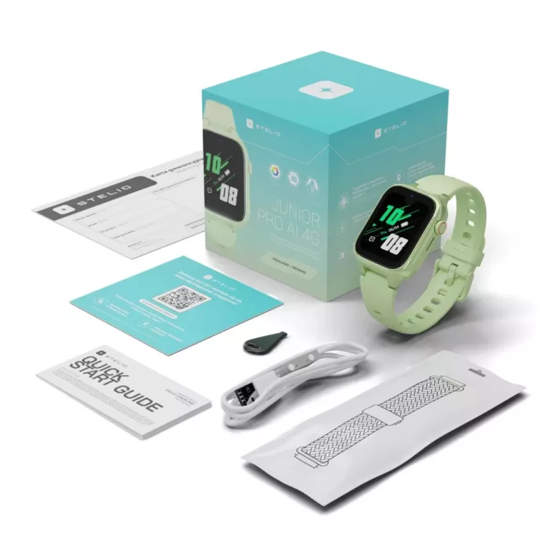 Smartwatch Stelio Junior Pro AI 4G ST-SWJ102-PCH — cor pistácio