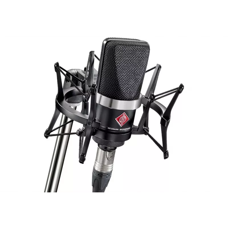 Neumann TLM 102 MT Studio-Set – microfone condensador de grande diafragma com aranha, preto