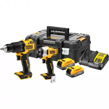 Conjunto combinado de ferramentas elétricas DeWALT DCK2062E2T-QW, mandril de 1/4 polegadas, binário de 200 N⋅m