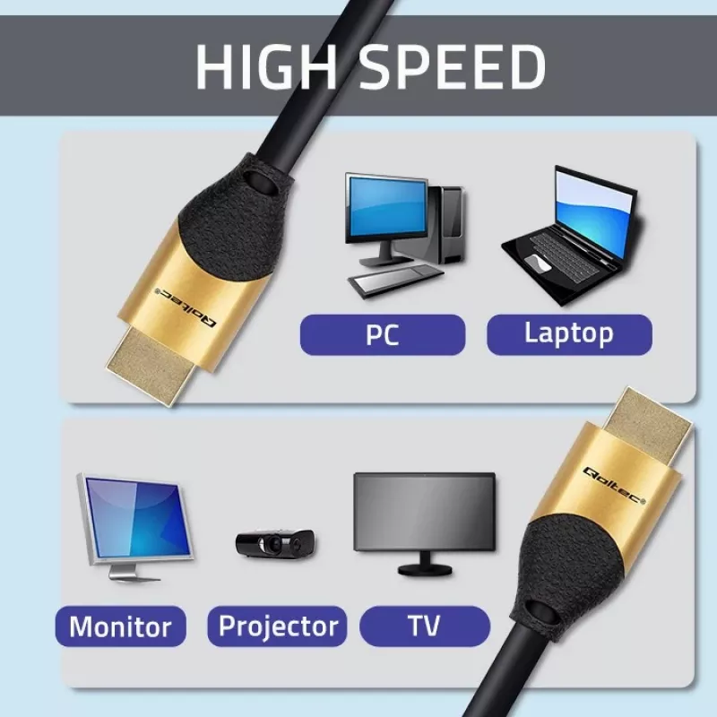 Qoltec 50357 cabo HDMI 5 m HDMI tipo A (Standard) preto