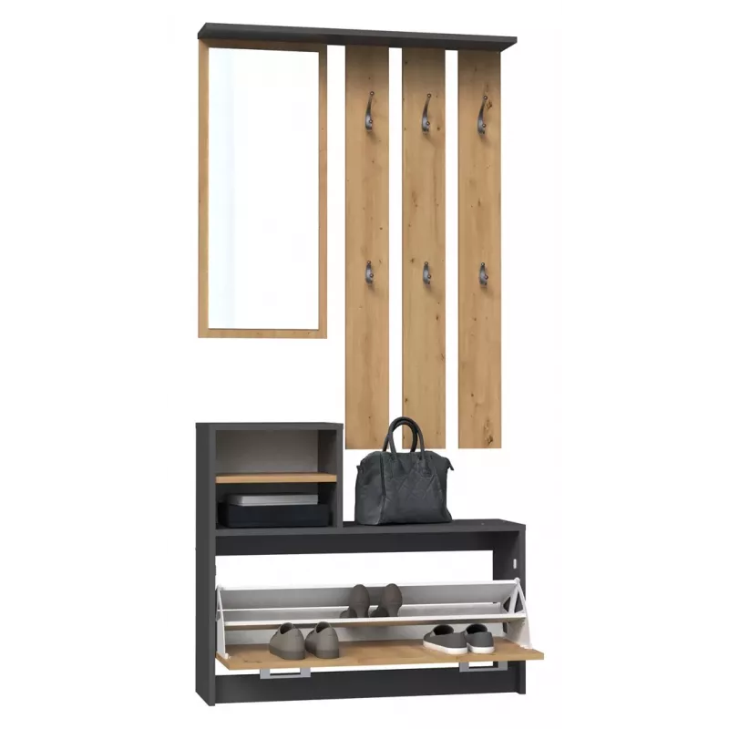 Roupeiro top e shop GAR ANT/ART com 1 porta de abrir, 850×240×1600 mm