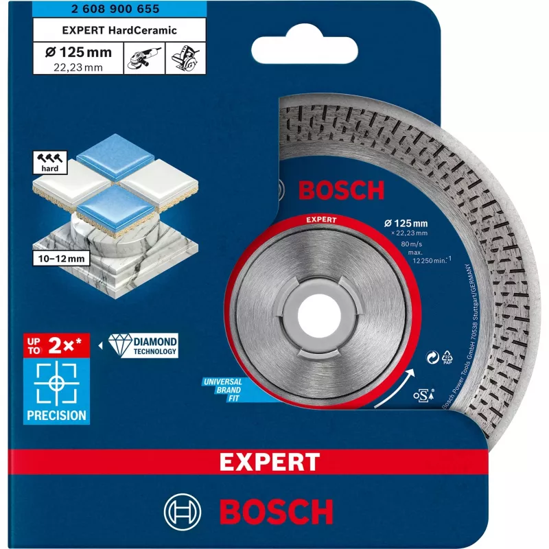 Bosch EXPERT HardCeramic 2608900655 disco de corte diamantado, 125 x 22,23 x 1,4 mm