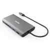 UNITEK uHUB O8+ Hub USB 3.2 Gen 1 Type-C com fio, Cinzento, 100W Power Delivery